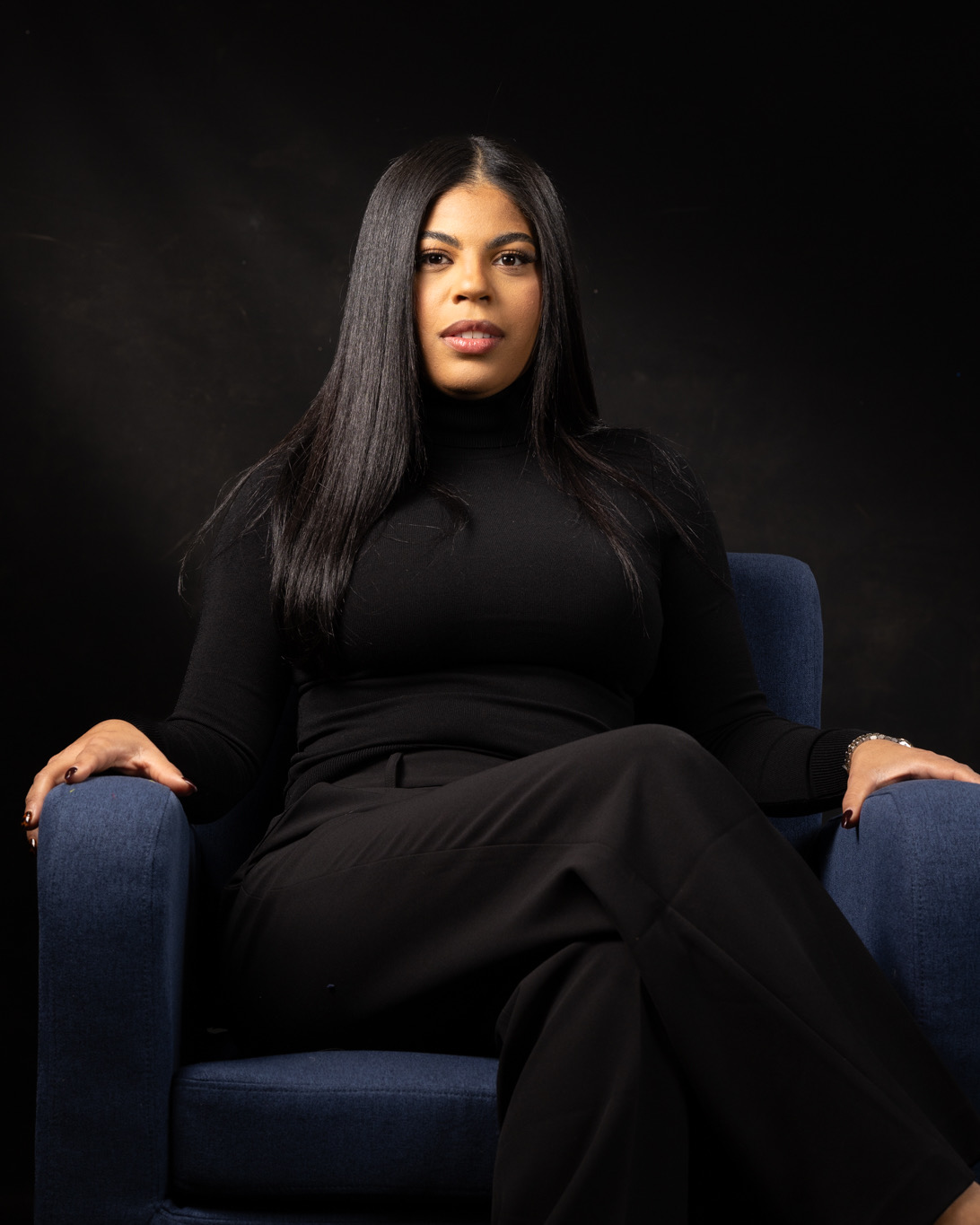 Michelle Viola seated for a professional portrait
